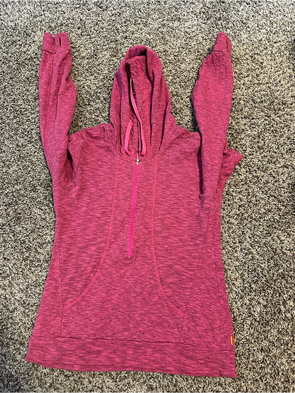 Lucy Heathered Magenta Half-Zip Hoodie